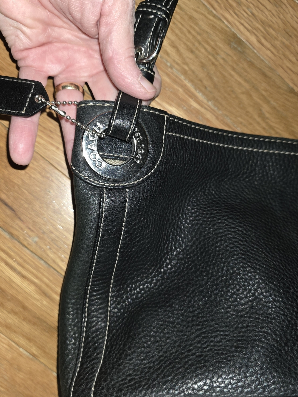 Vintage Coach 5715 Black Pebbled Leather Hobo Bag Immaculate Inside GREAT FIND! - Picture 16 of 16